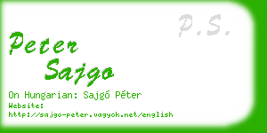 peter sajgo business card