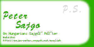 peter sajgo business card